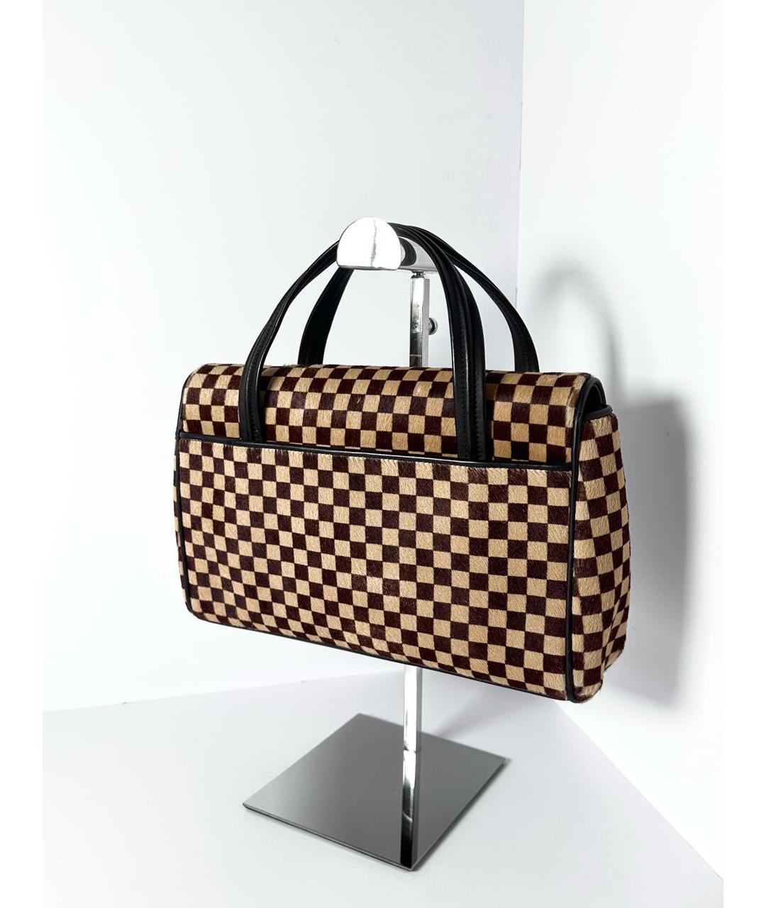 LOUIS VUITTON Коричневая шерстяная сумка тоут, фото 4