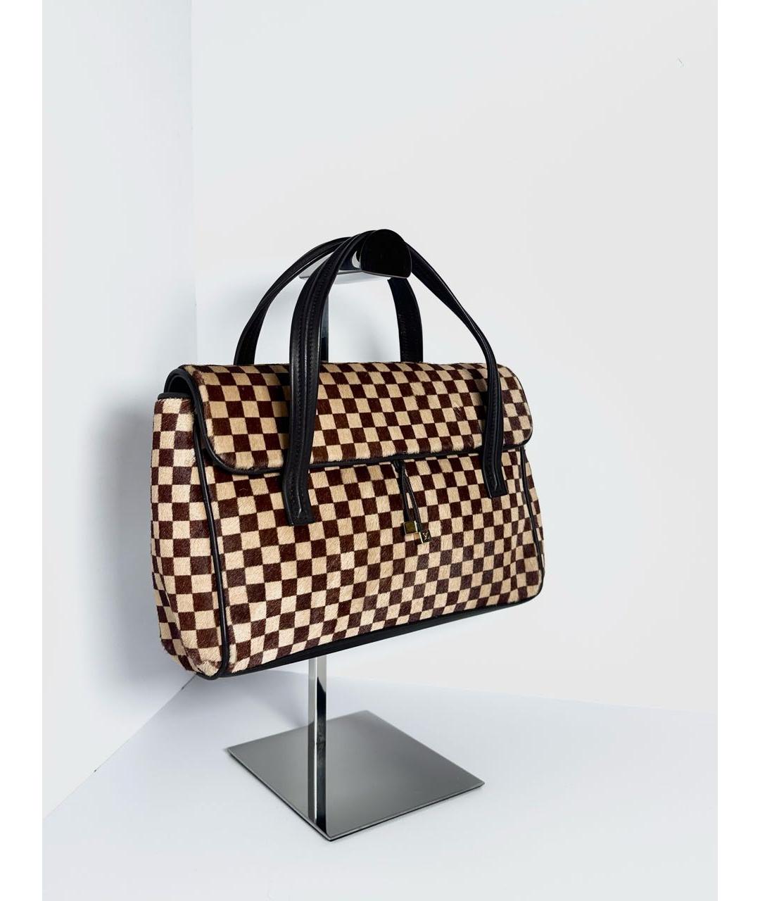LOUIS VUITTON Коричневая шерстяная сумка тоут, фото 3