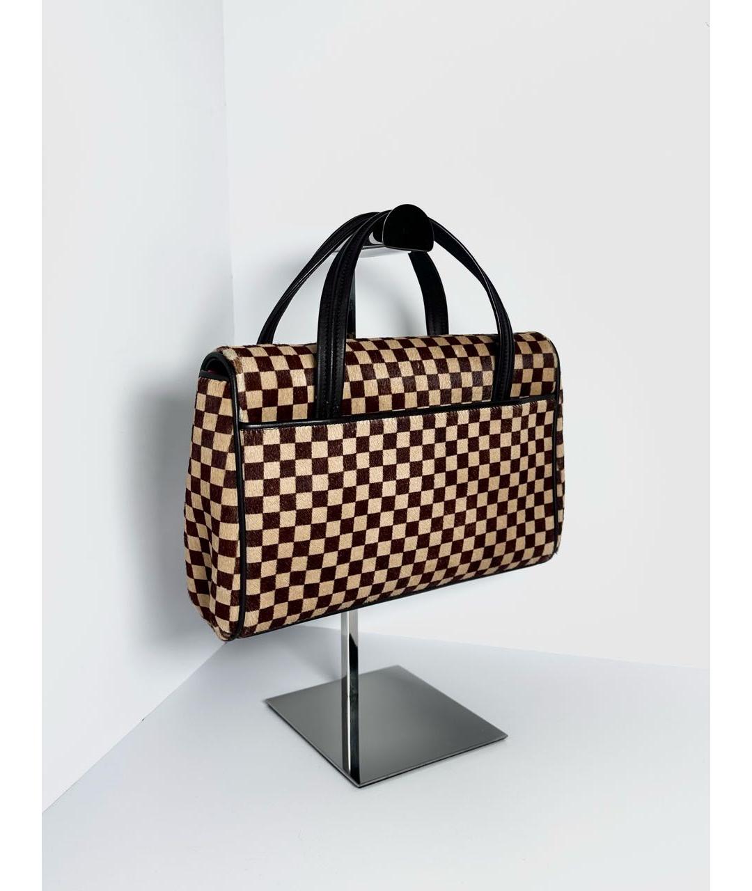 LOUIS VUITTON Коричневая шерстяная сумка тоут, фото 6