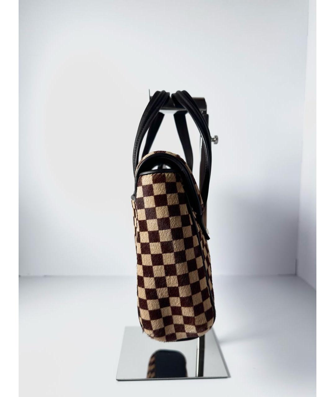 LOUIS VUITTON Коричневая шерстяная сумка тоут, фото 8