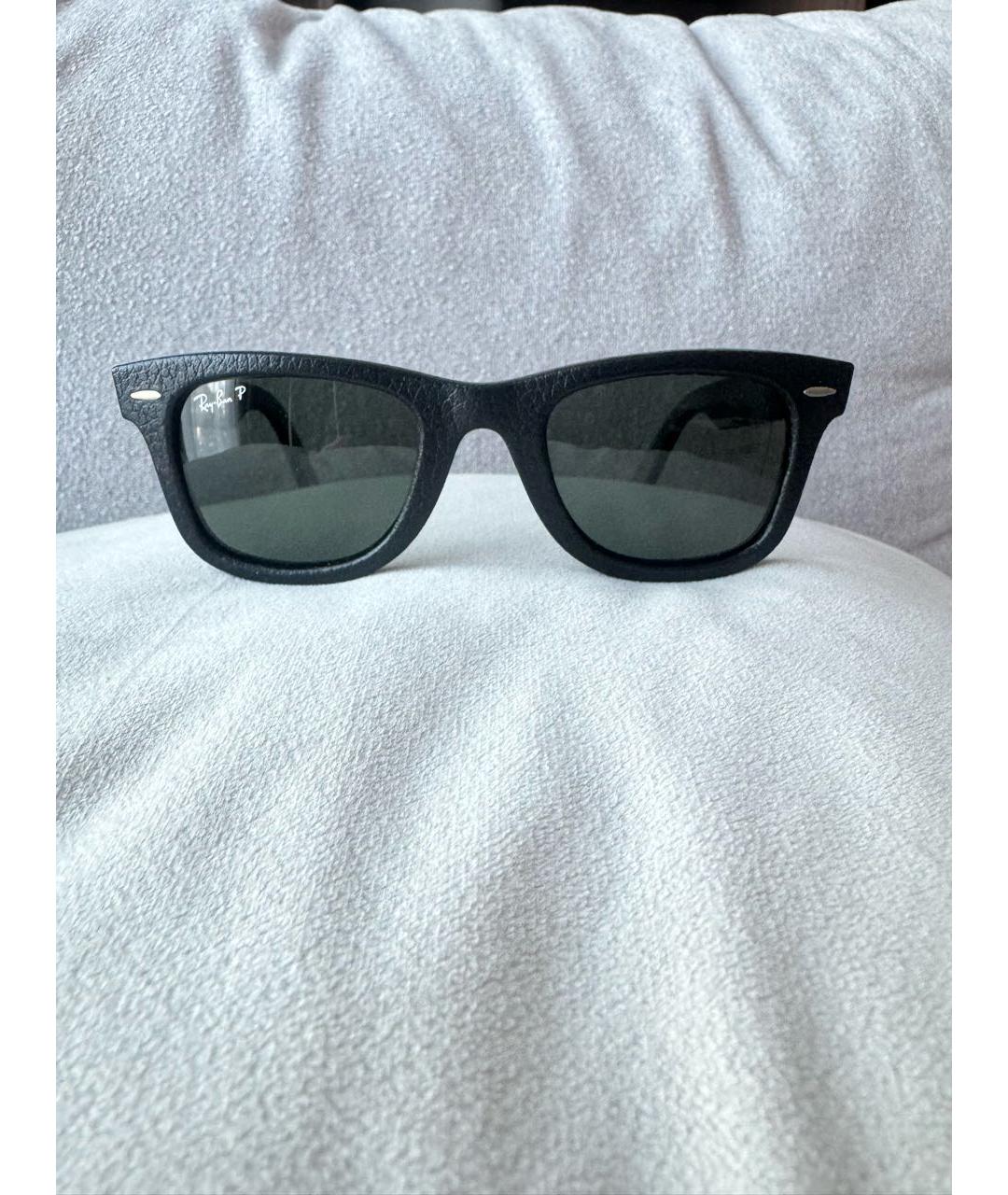 RAY BAN Черные пластиковые солнцезащитные очки, фото 8