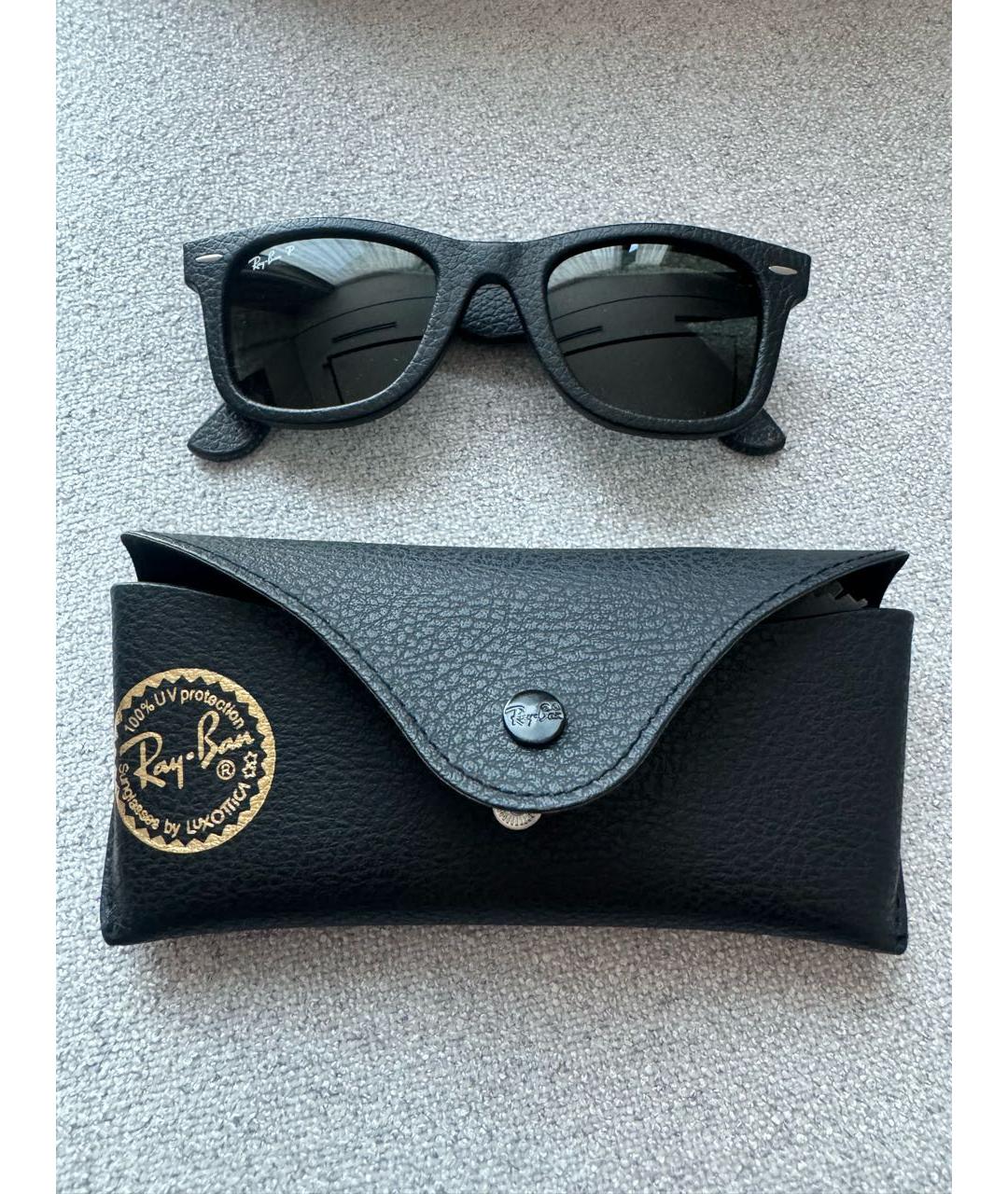 RAY BAN Черные пластиковые солнцезащитные очки, фото 5
