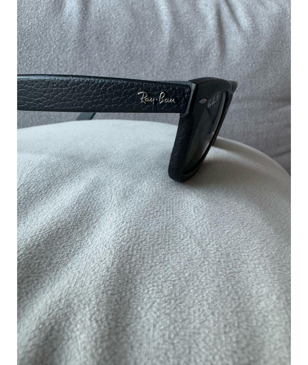RAY BAN Черные пластиковые солнцезащитные очки, фото 3
