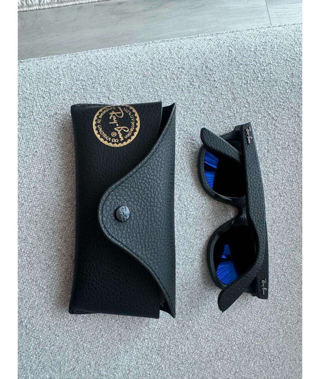 RAY BAN Черные пластиковые солнцезащитные очки, фото 6