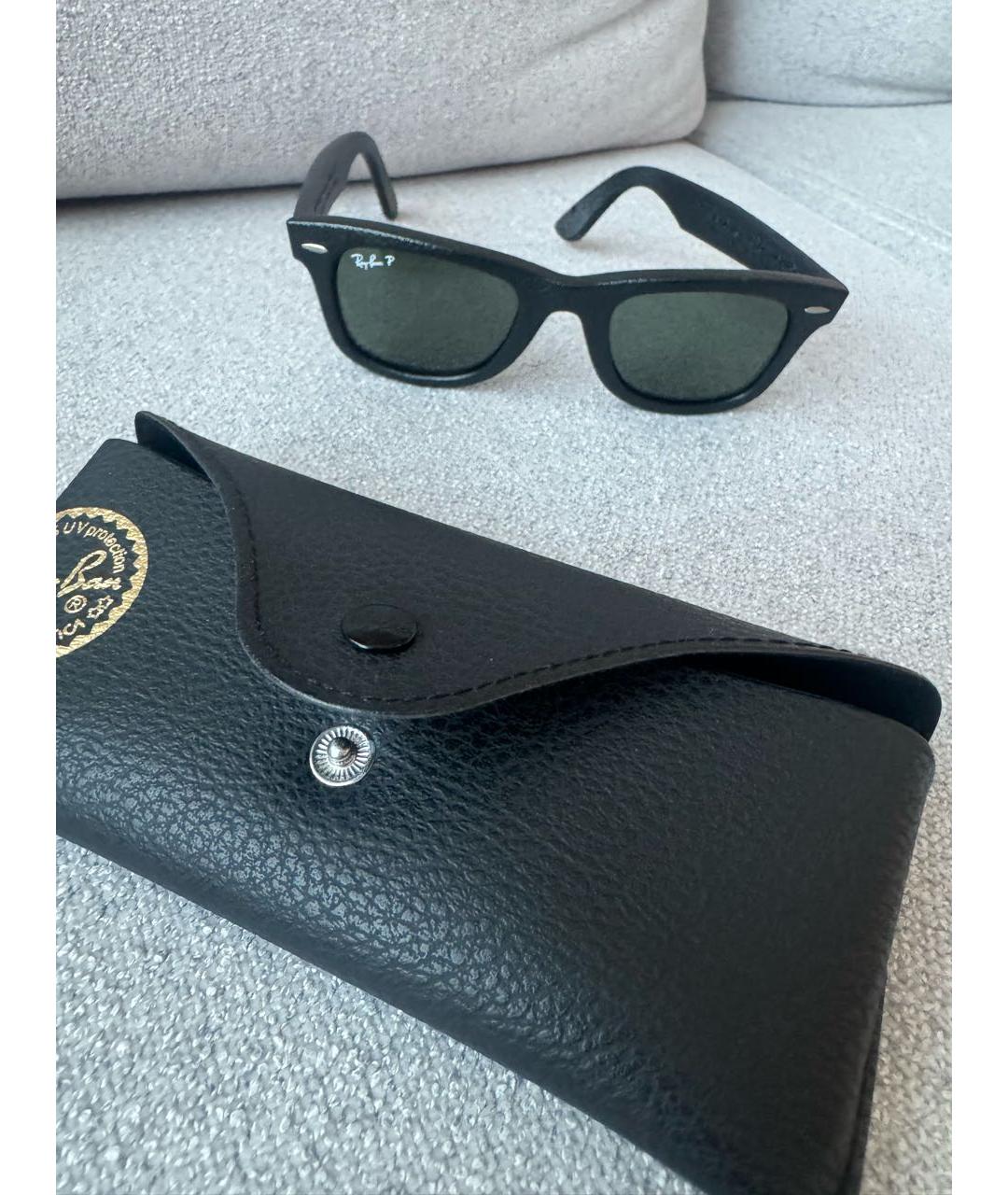RAY BAN Черные пластиковые солнцезащитные очки, фото 7
