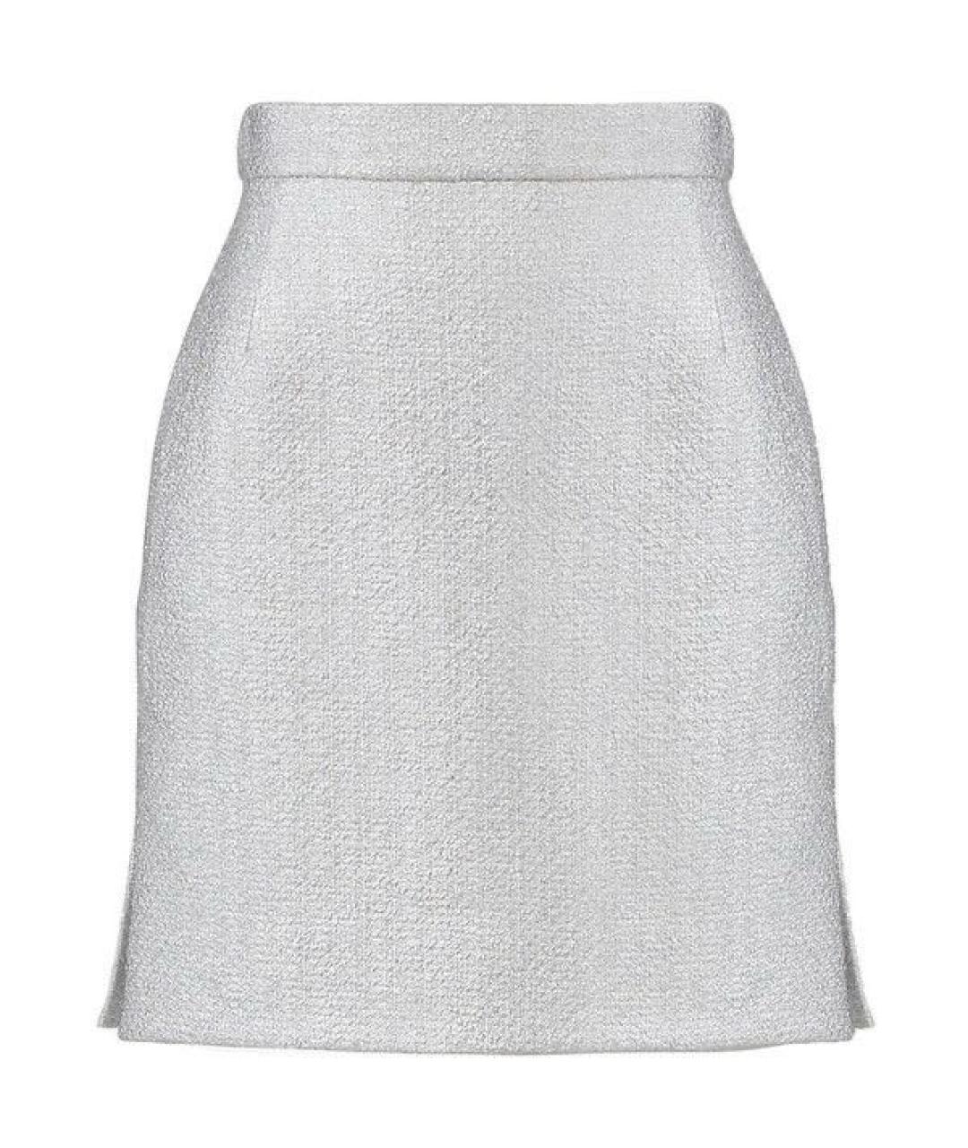 Carven Серебряная хлопковая юбка мини, фото 1