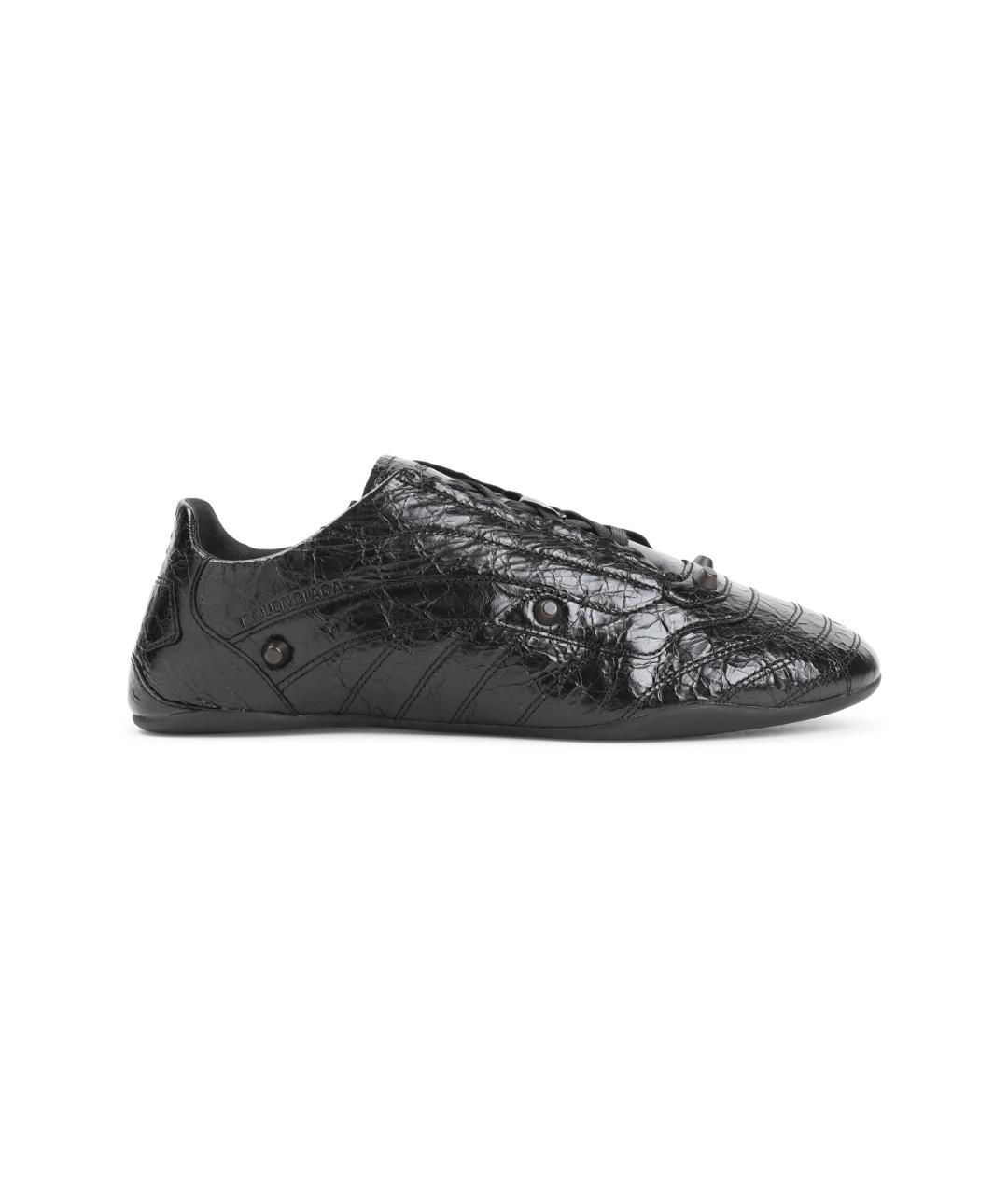 BALENCIAGA Черные низкие кроссовки / кеды из лакированной кожи, фото 2