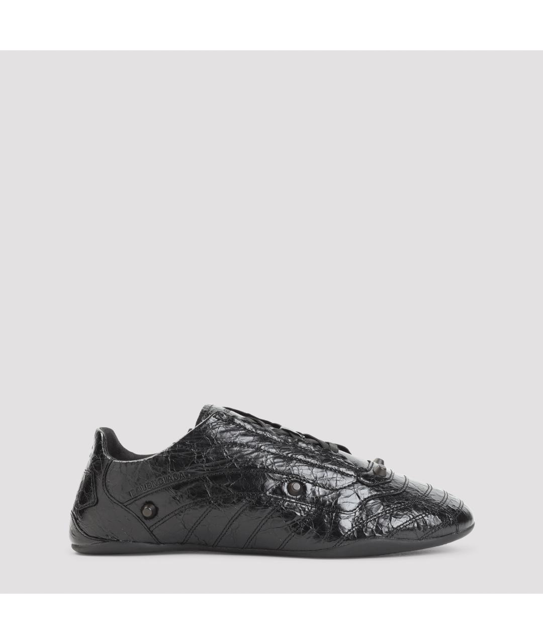 BALENCIAGA Черные низкие кроссовки / кеды из лакированной кожи, фото 7