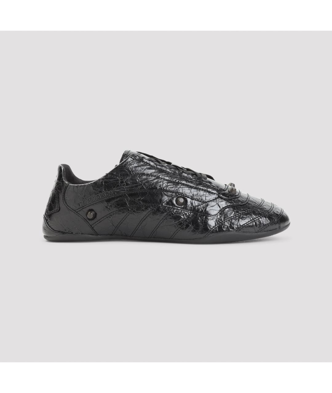 BALENCIAGA Черные низкие кроссовки / кеды из лакированной кожи, фото 3