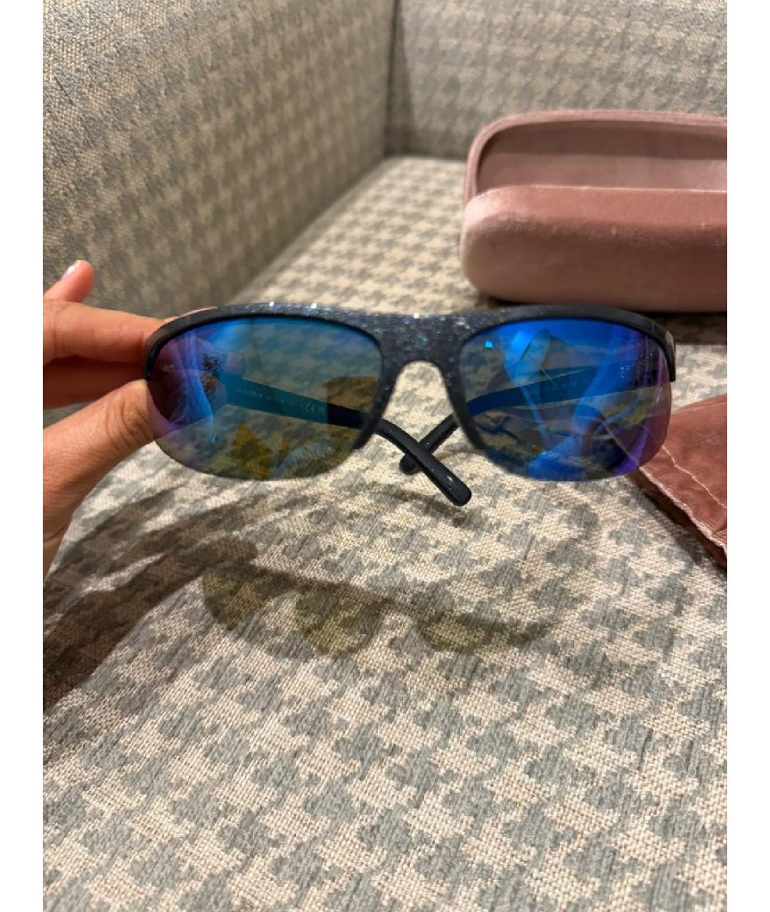 MIU MIU Черные пластиковые солнцезащитные очки, фото 2