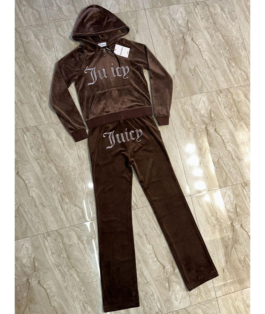 JUICY COUTURE Коричневый велюровый спортивные костюмы, фото 6