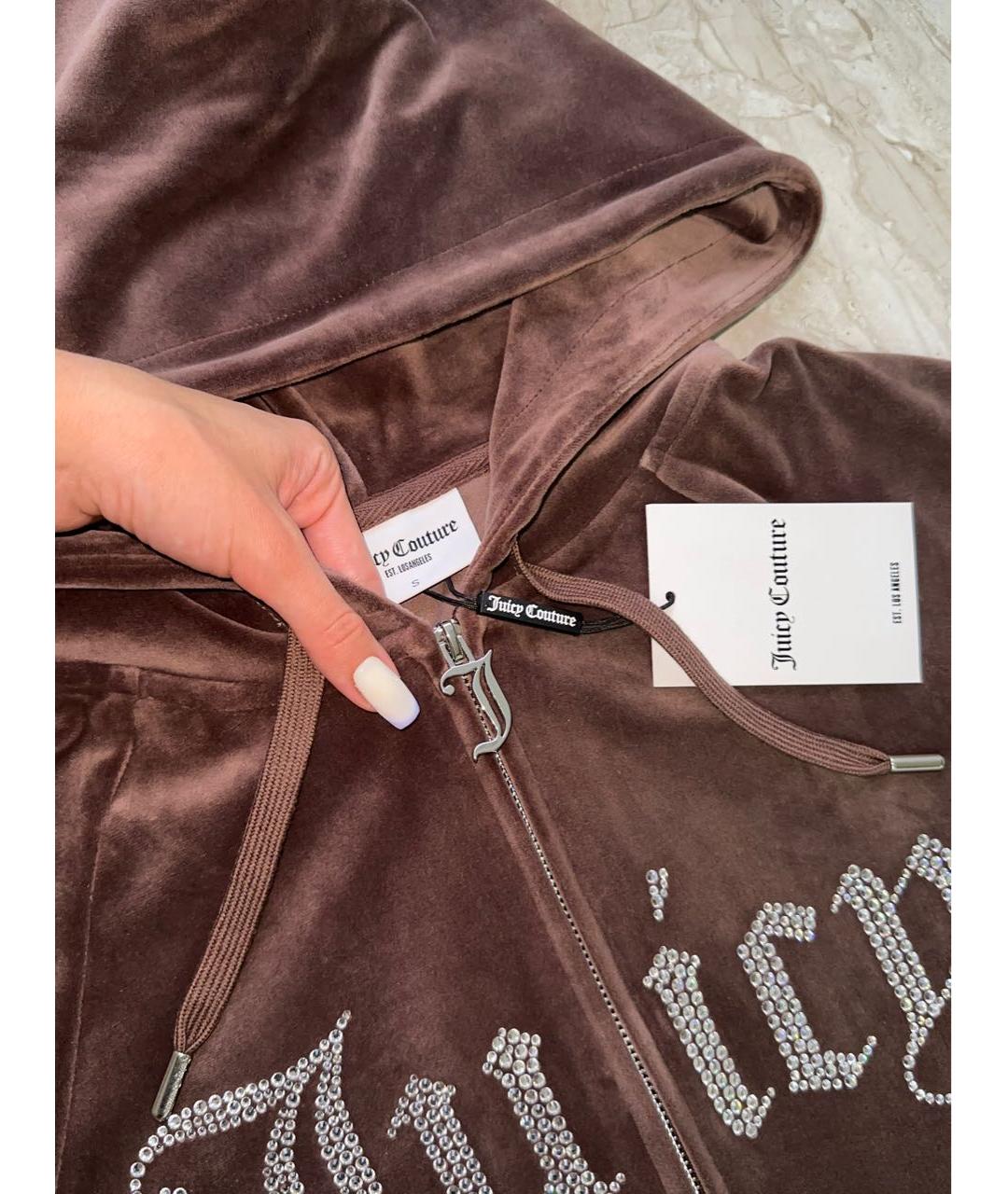 JUICY COUTURE Коричневый велюровый спортивные костюмы, фото 7