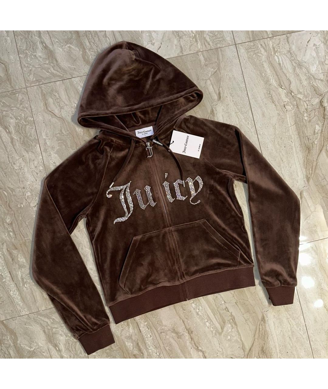 JUICY COUTURE Коричневый велюровый спортивные костюмы, фото 2