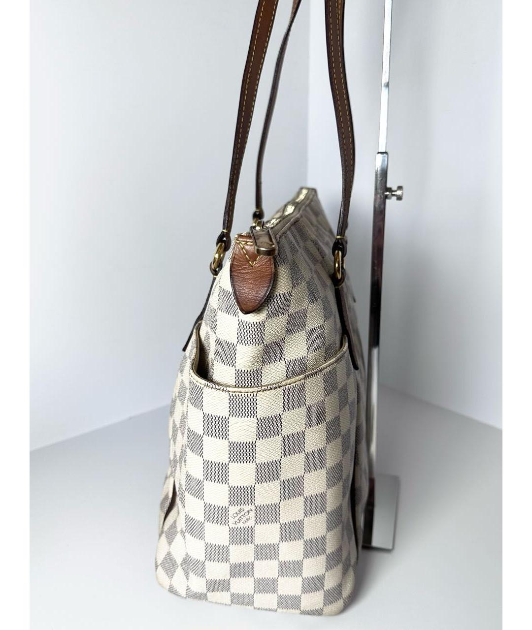 LOUIS VUITTON Белая сумка тоут из канвы, фото 7