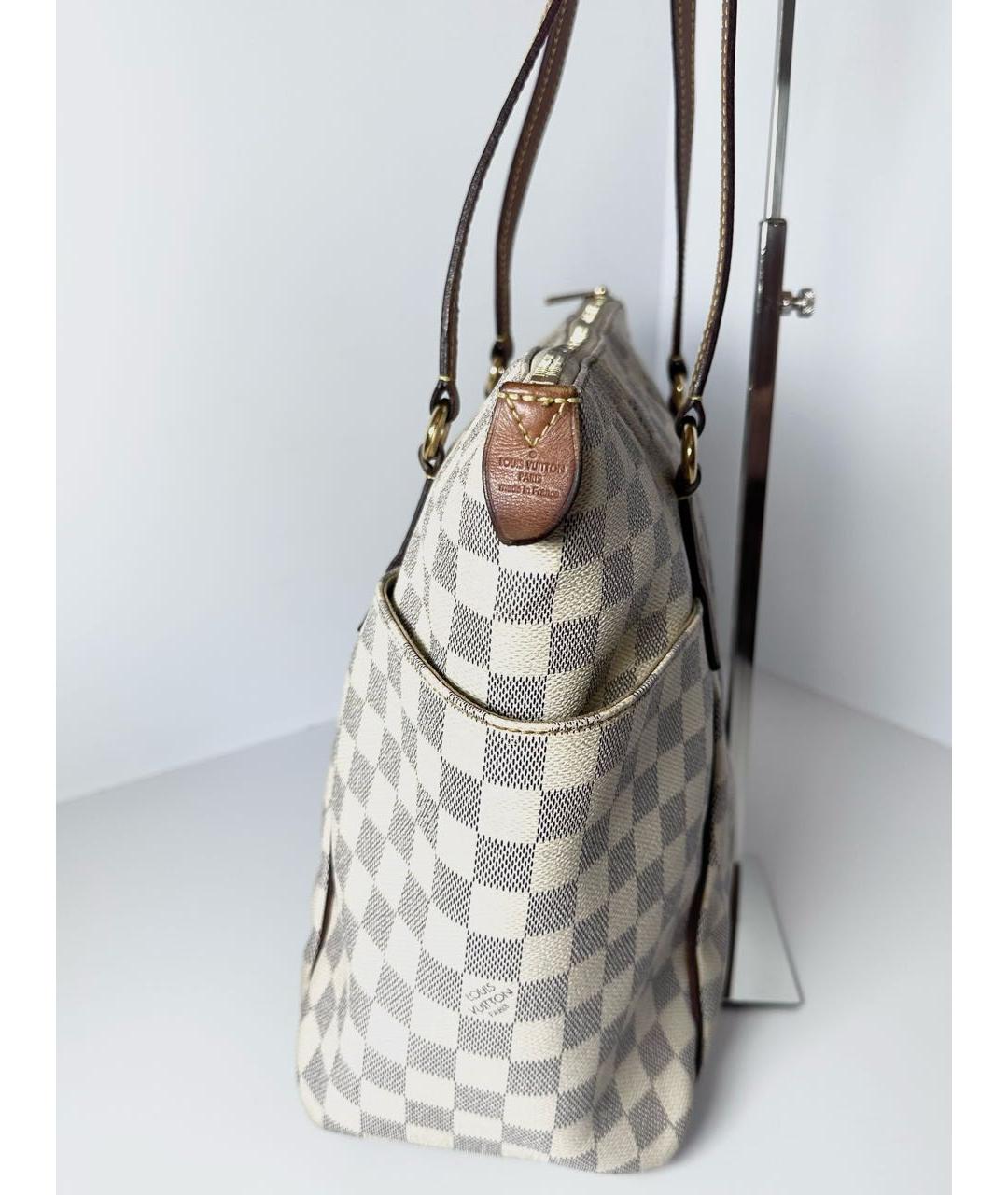 LOUIS VUITTON Белая сумка тоут из канвы, фото 6