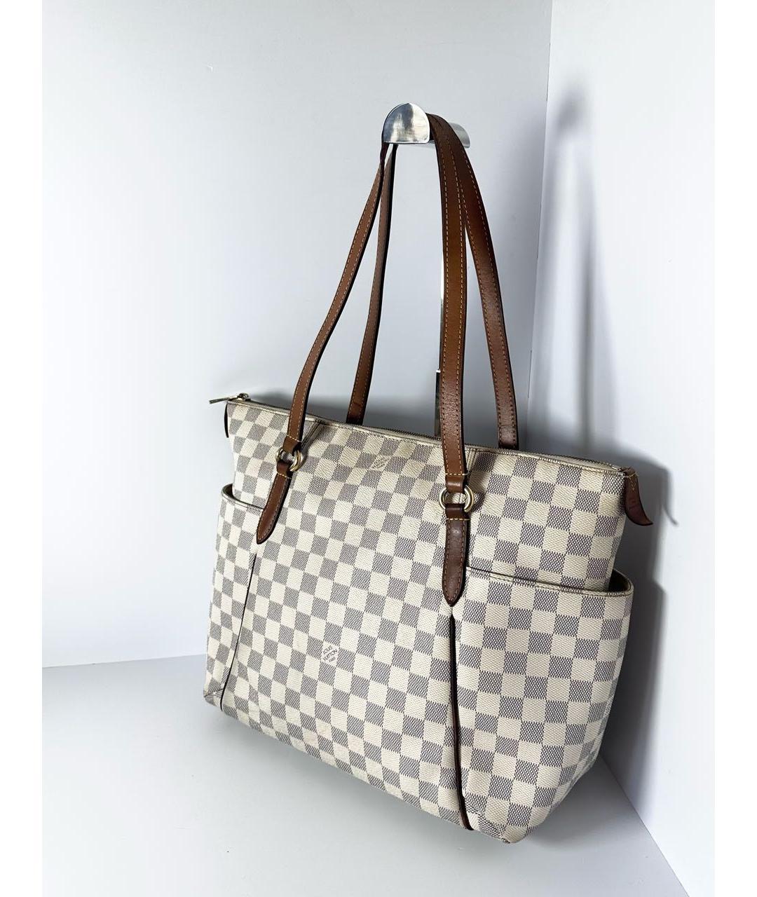 LOUIS VUITTON Белая сумка тоут из канвы, фото 2