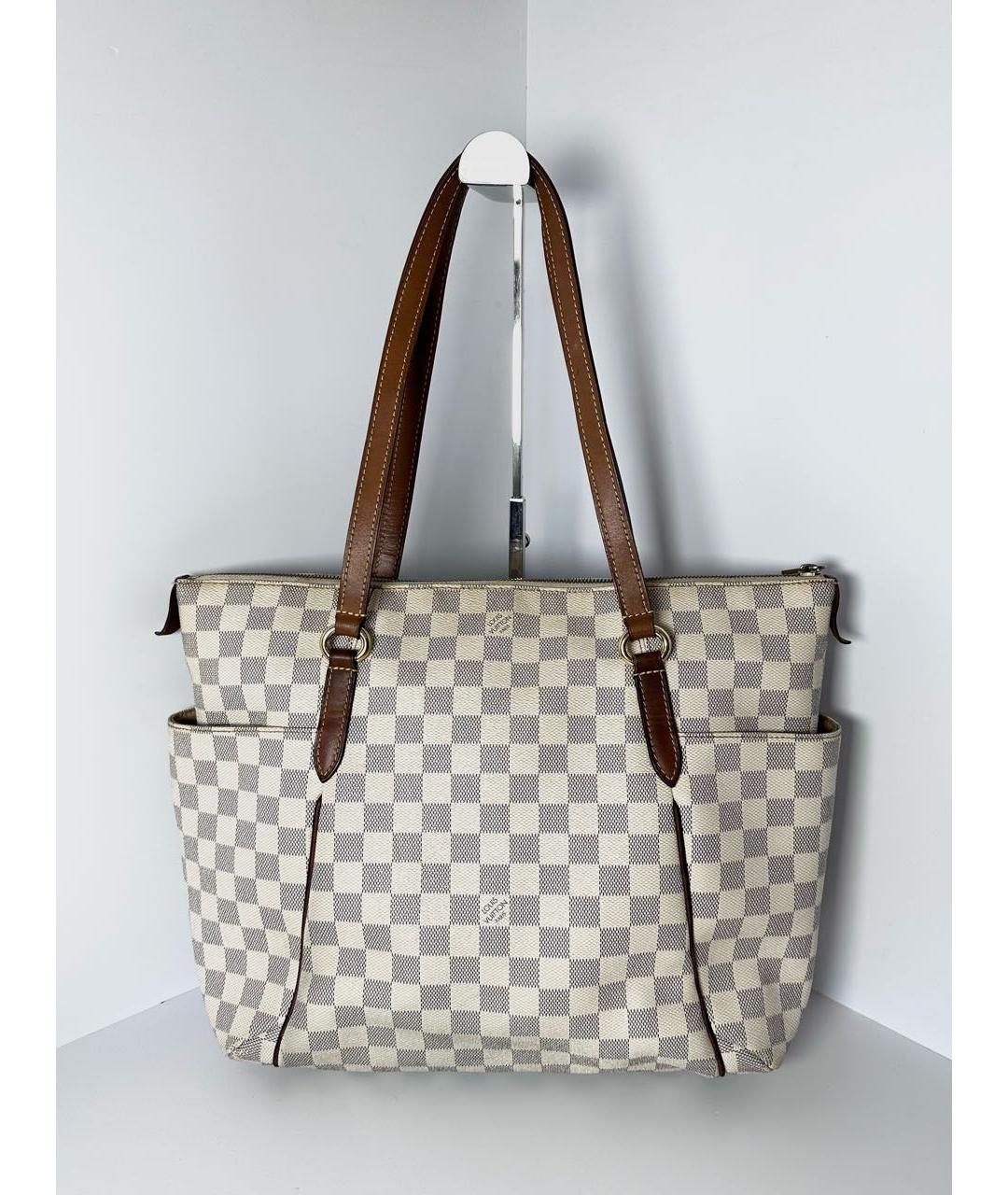 LOUIS VUITTON Белая сумка тоут из канвы, фото 3