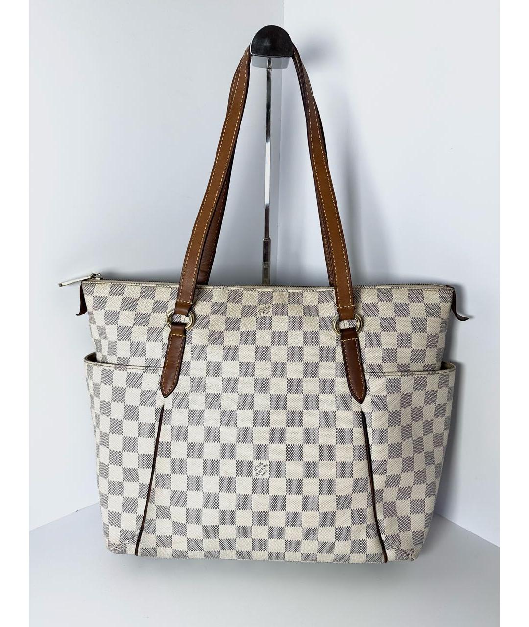 LOUIS VUITTON Белая сумка тоут из канвы, фото 9