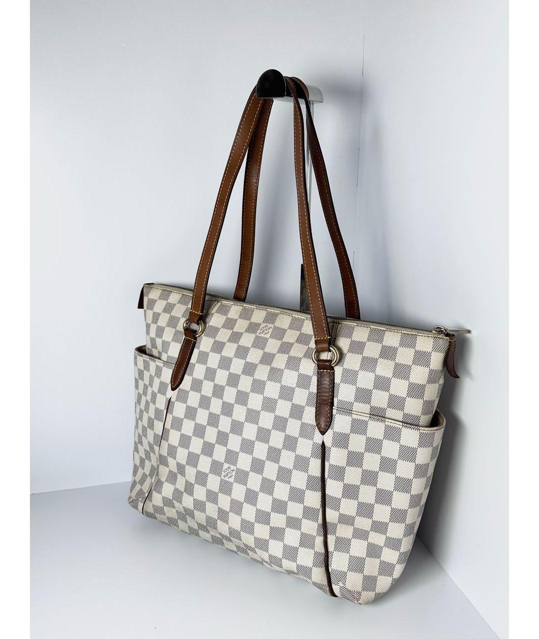 LOUIS VUITTON Белая сумка тоут из канвы, фото 4