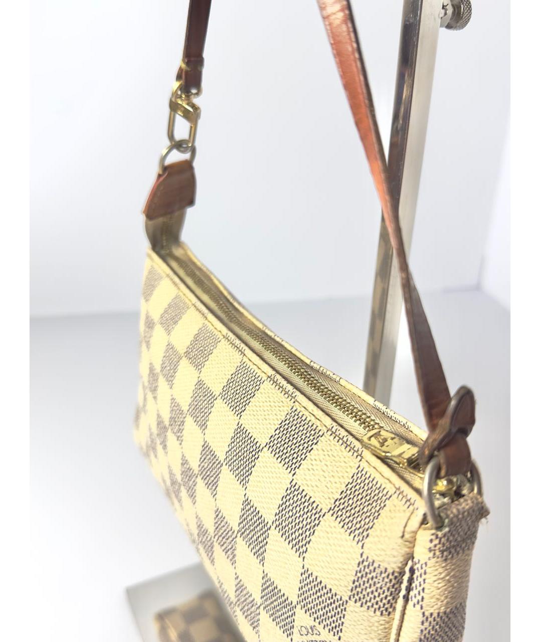 LOUIS VUITTON Белая сумка с короткими ручками из канвы, фото 8