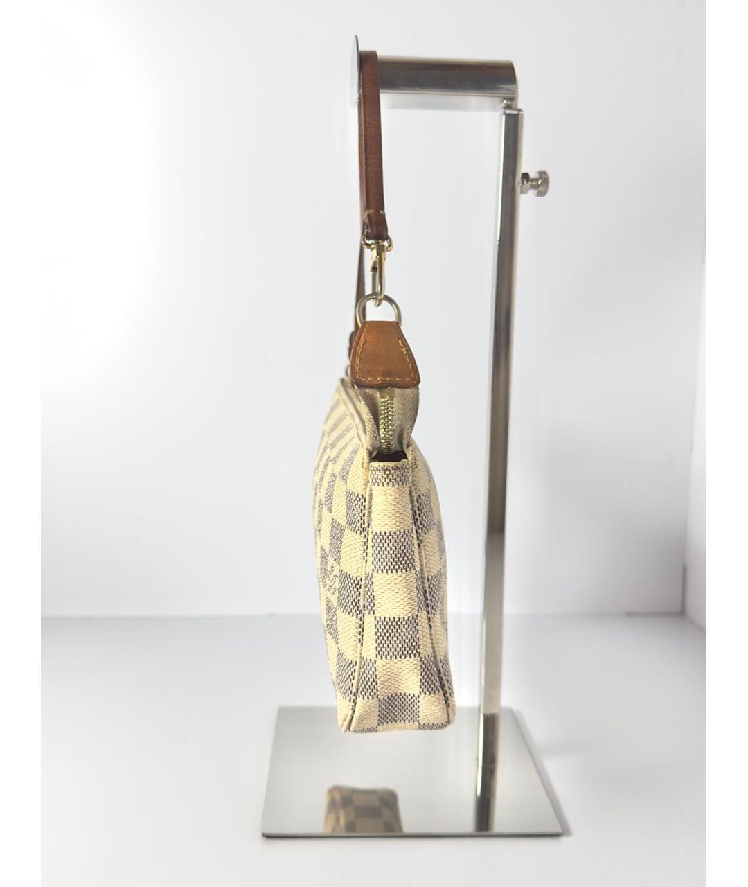 LOUIS VUITTON Белая сумка с короткими ручками из канвы, фото 6