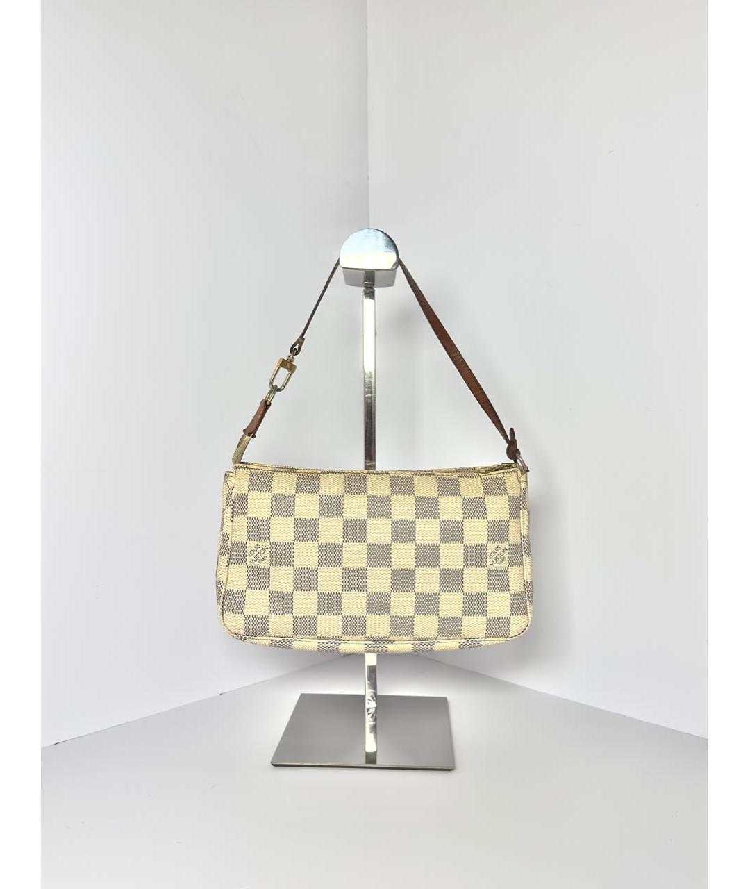 LOUIS VUITTON Белая сумка с короткими ручками из канвы, фото 9
