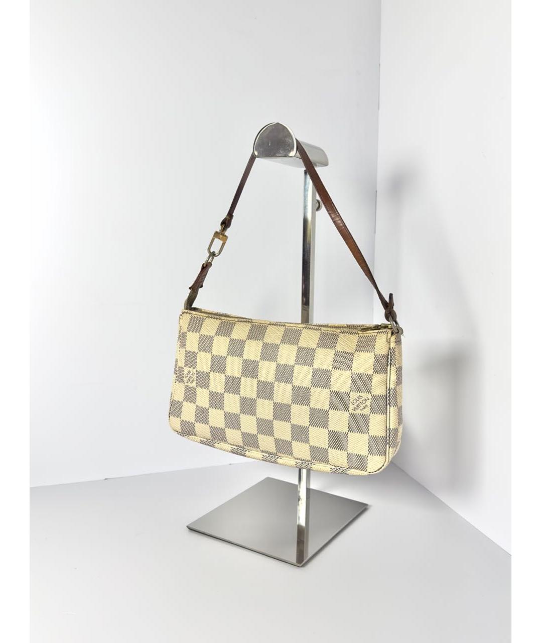 LOUIS VUITTON Белая сумка с короткими ручками из канвы, фото 2