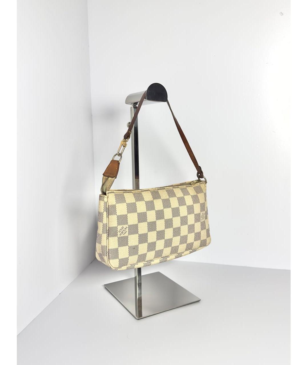 LOUIS VUITTON Белая сумка с короткими ручками из канвы, фото 3
