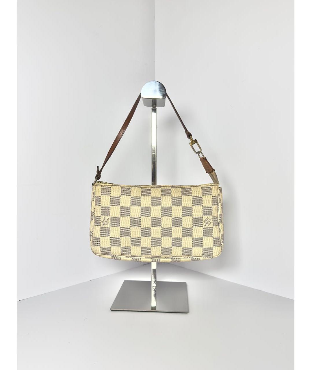 LOUIS VUITTON Белая сумка с короткими ручками из канвы, фото 5