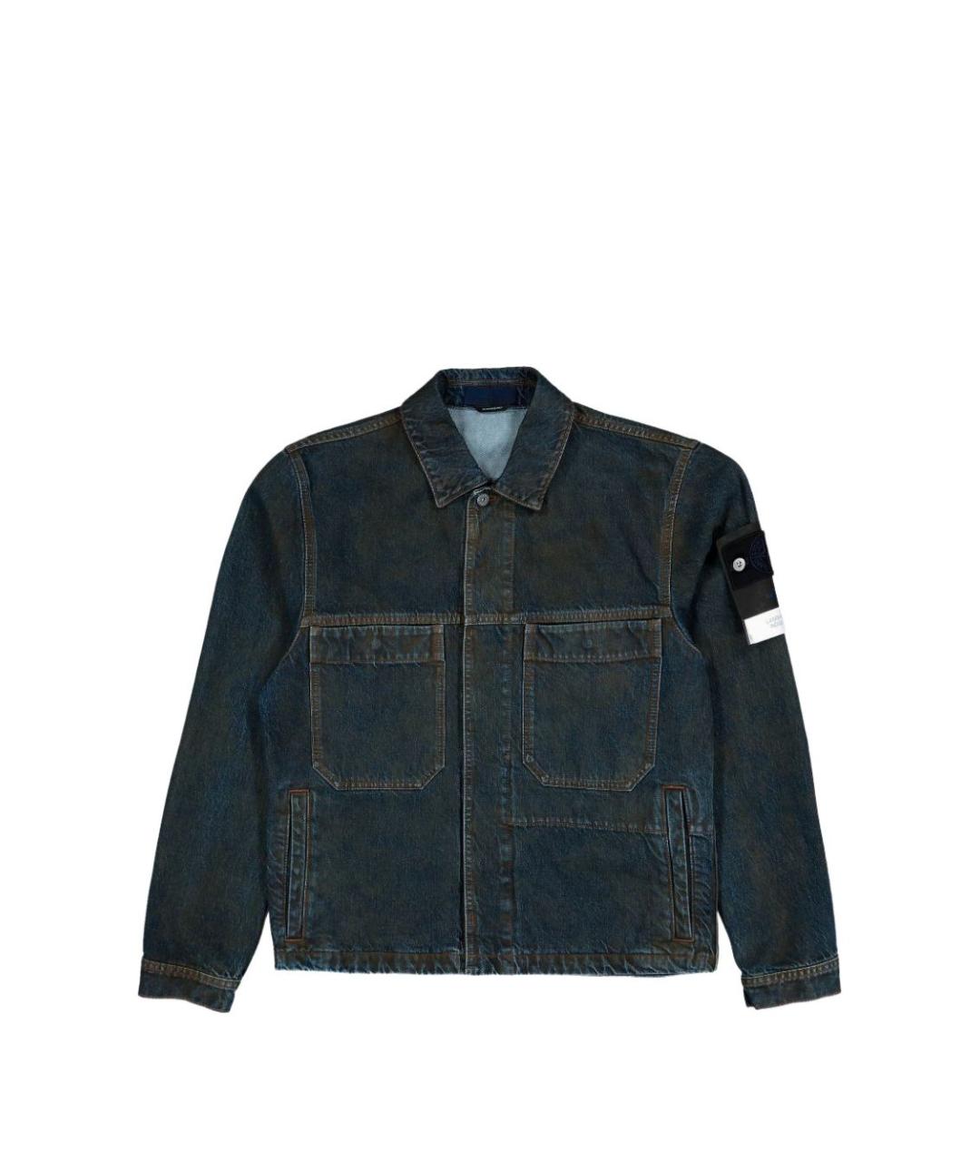 STONE ISLAND Темно-синяя хлопковая куртка, фото 1