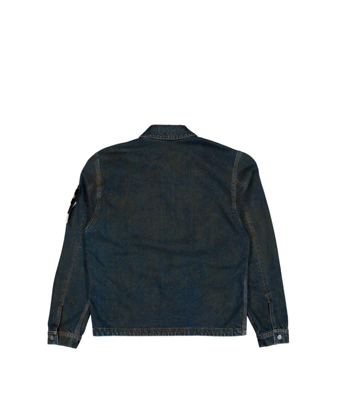 STONE ISLAND Темно-синяя хлопковая куртка, фото 4