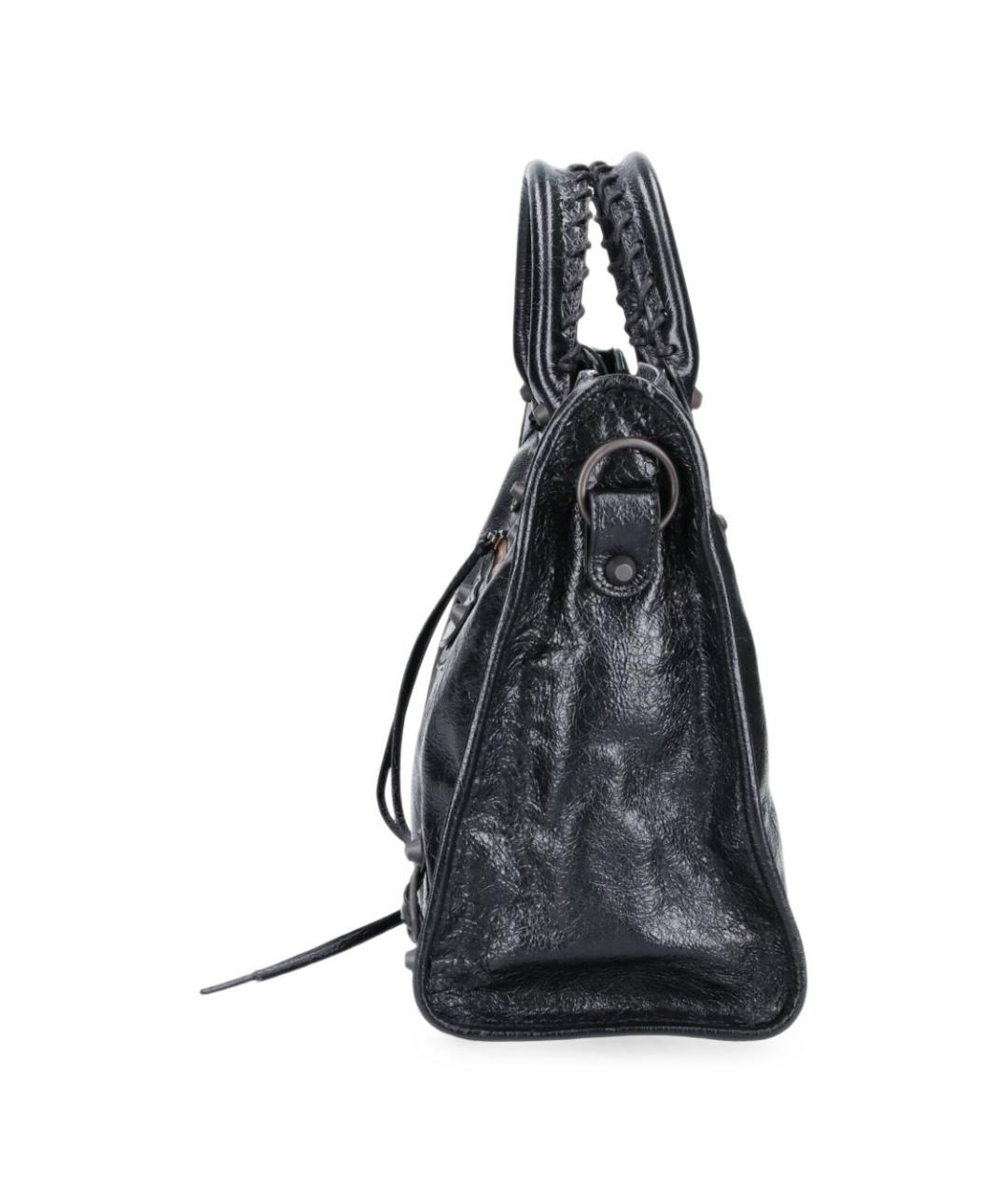 BALENCIAGA Черная кожаная сумка тоут, фото 4