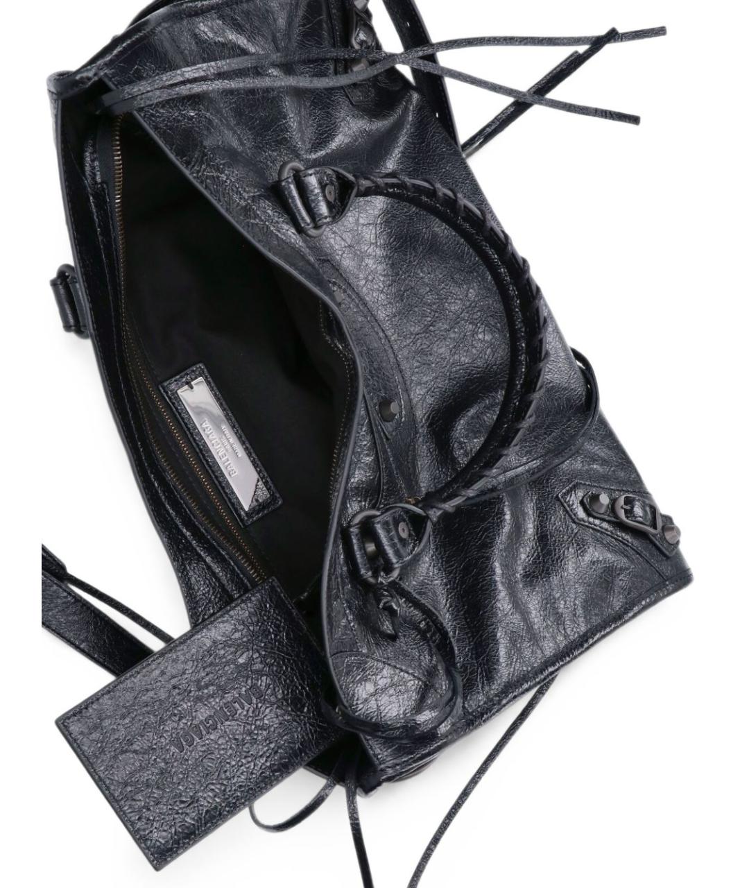 BALENCIAGA Черная кожаная сумка тоут, фото 3