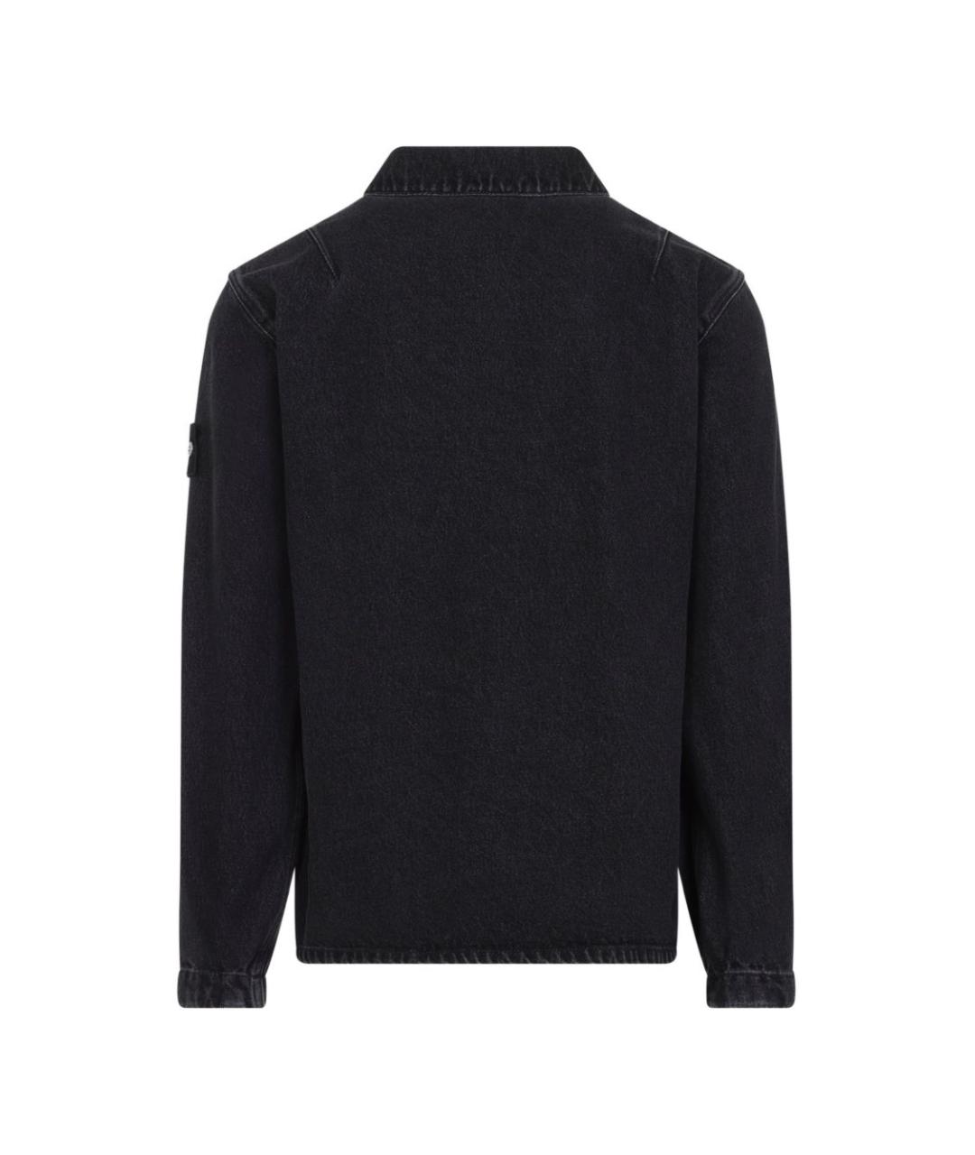STONE ISLAND Черная хлопковая кэжуал рубашка, фото 3
