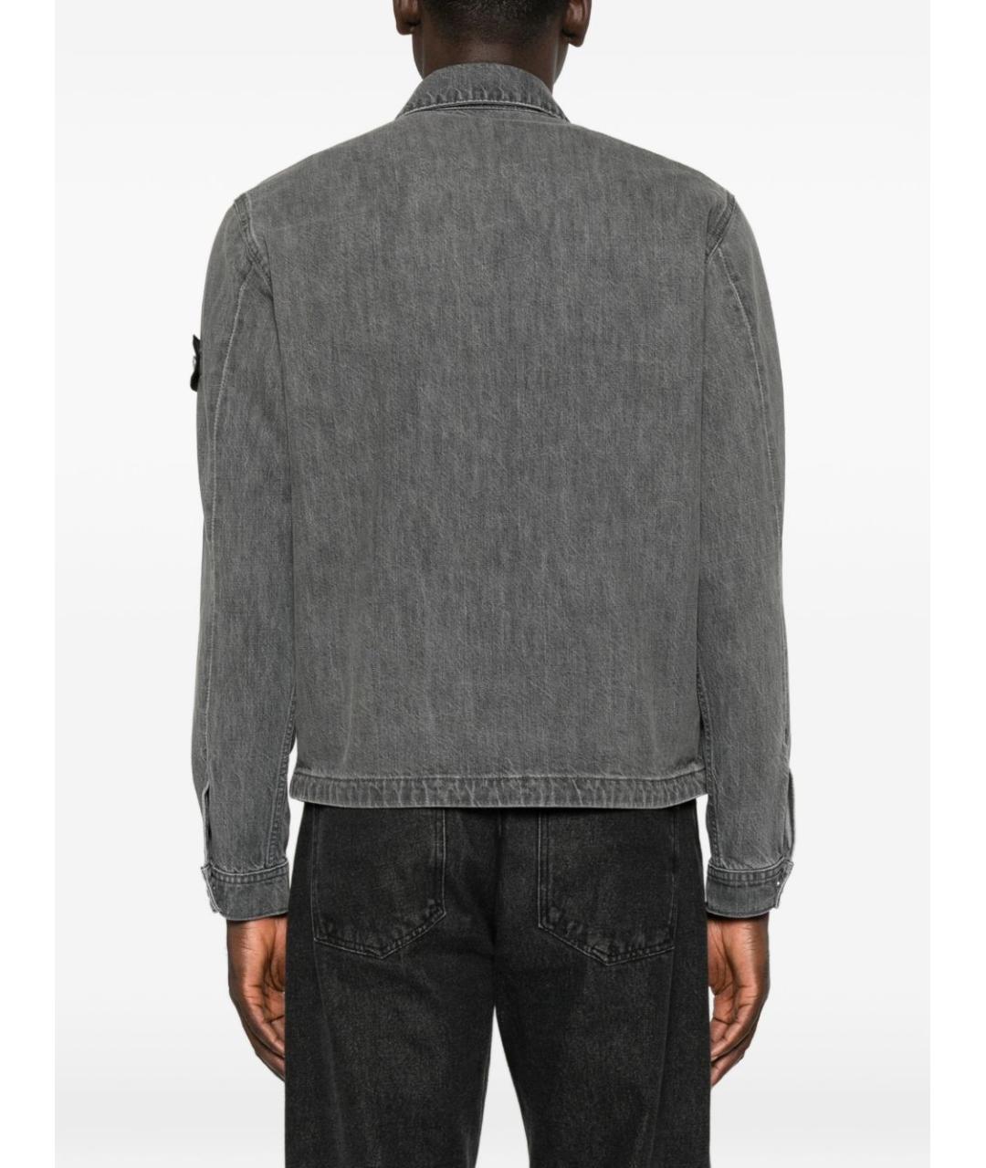 STONE ISLAND Серая хлопковая куртка, фото 4