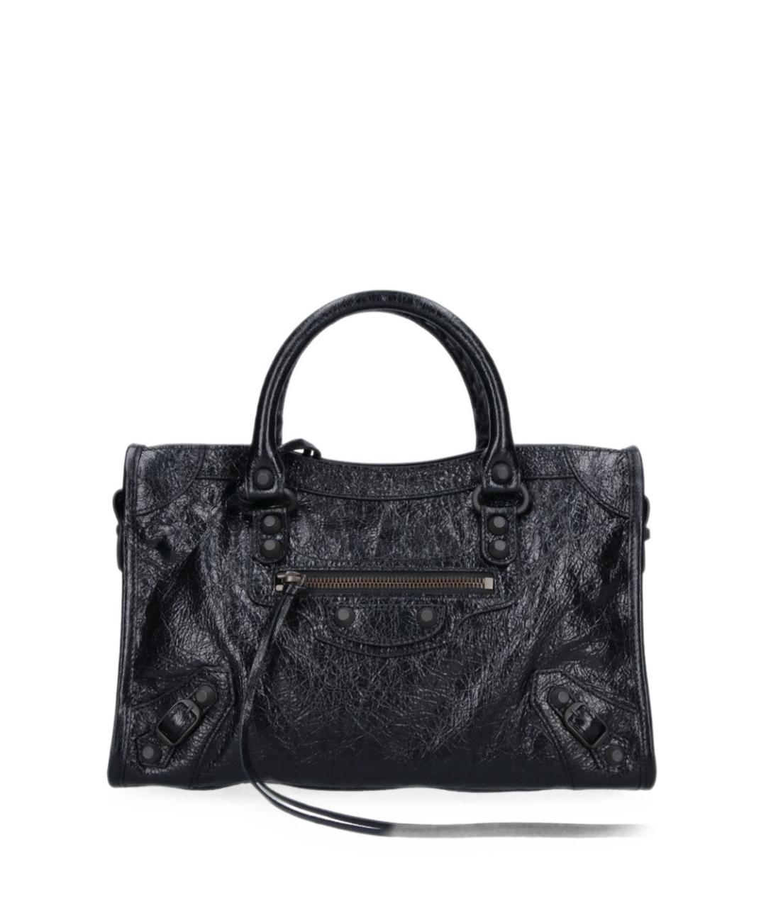 BALENCIAGA Черная кожаная сумка тоут, фото 1