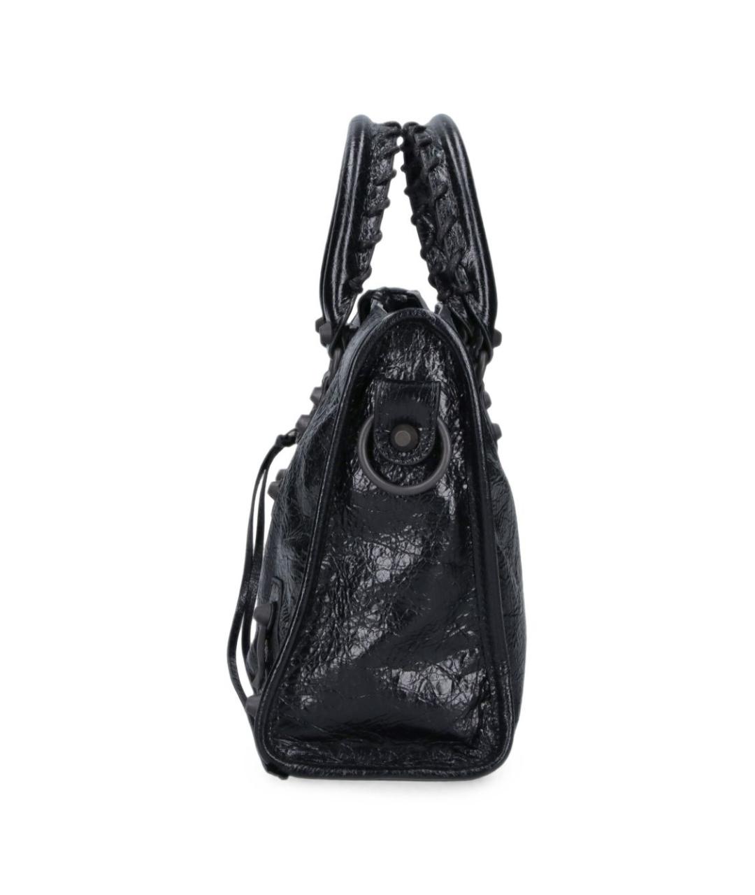 BALENCIAGA Черная кожаная сумка тоут, фото 4