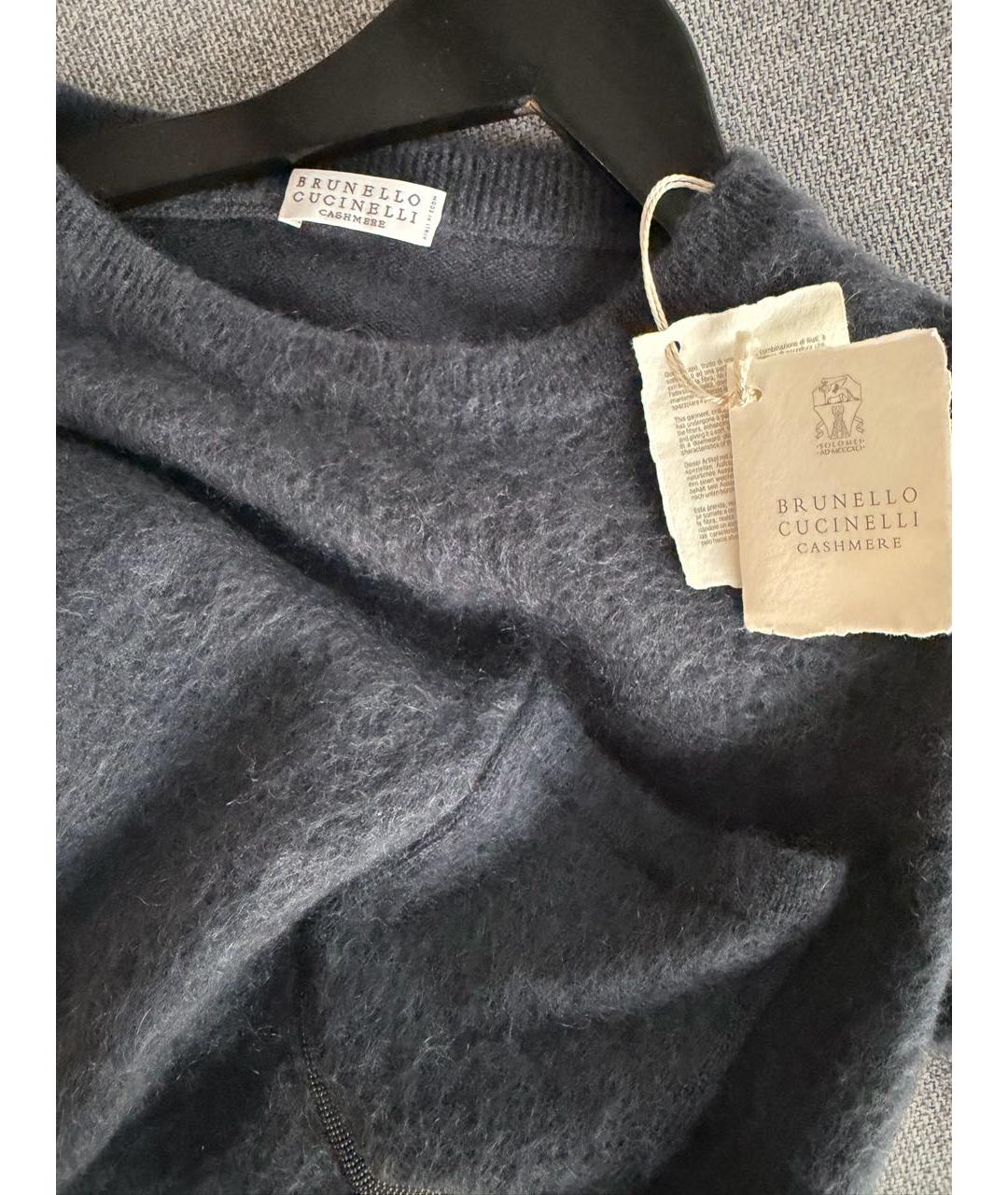 BRUNELLO CUCINELLI Серое шерстяное повседневное платье, фото 8