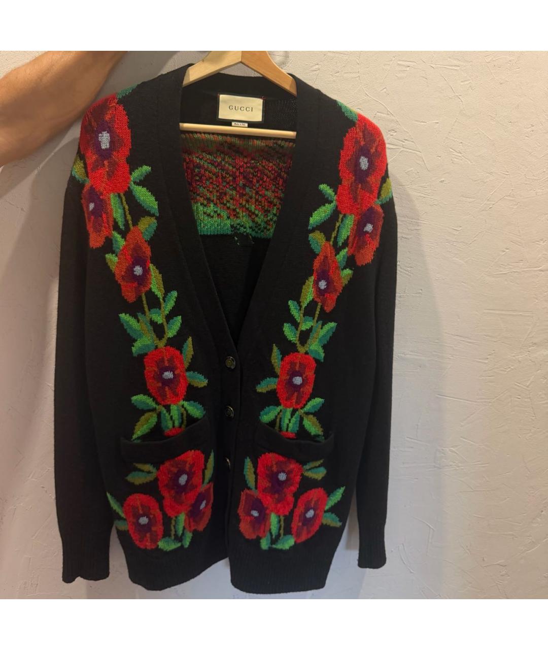 GUCCI Черный шерстяной кардиган, фото 7