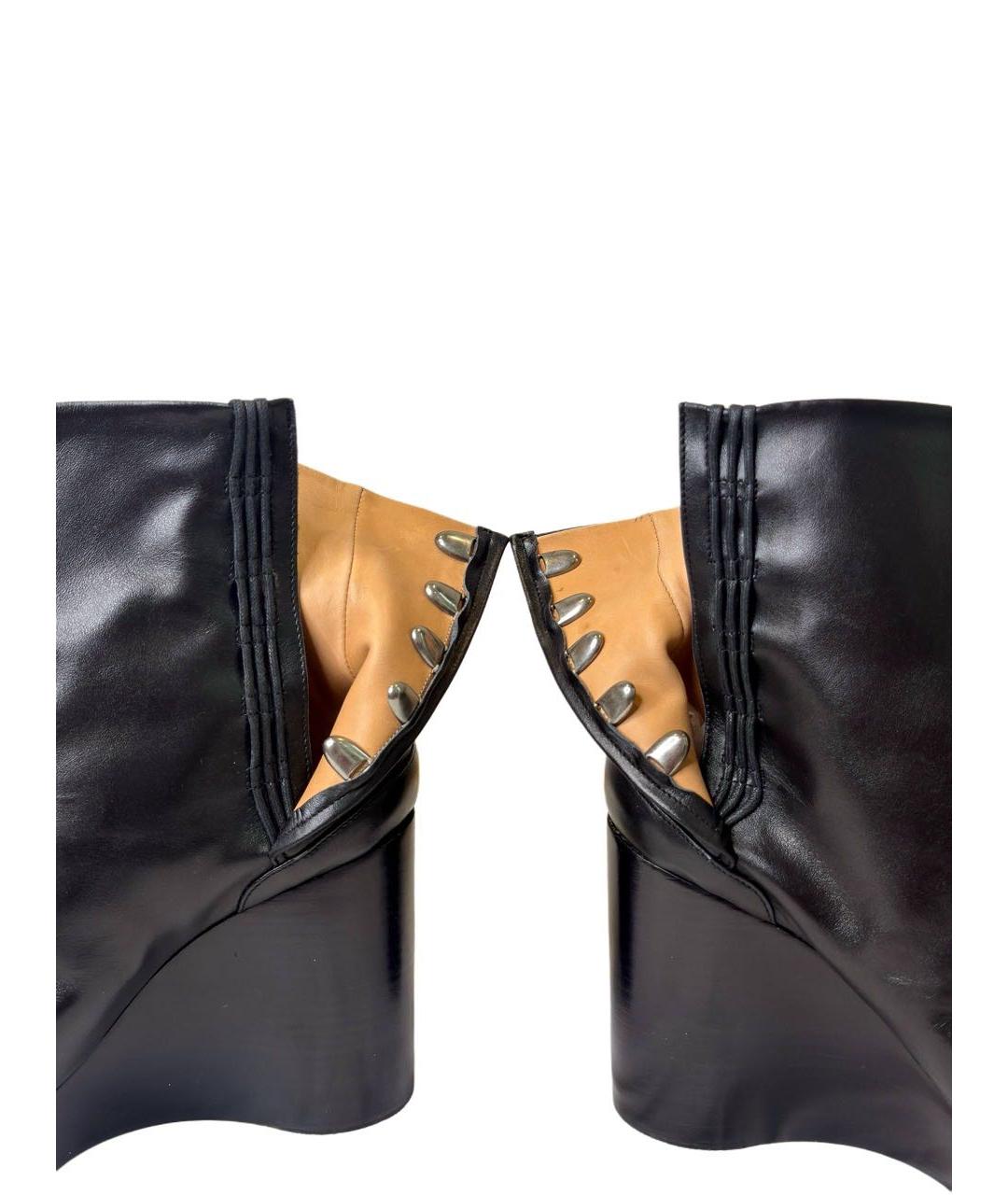 MAISON MARGIELA Черные кожаные ботильоны, фото 6
