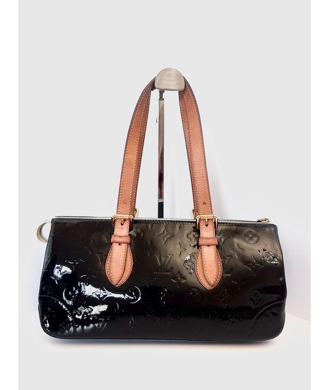 LOUIS VUITTON Черная сумка через плечо из лакированной кожи, фото 4