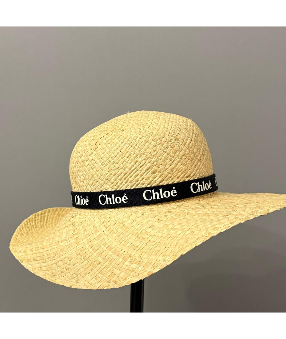 CHLOE Бежевая соломенная шляпа, фото 3