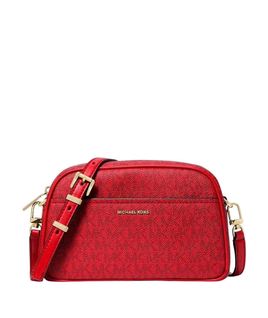 MICHAEL KORS Красная сумка через плечо из канвы, фото 1