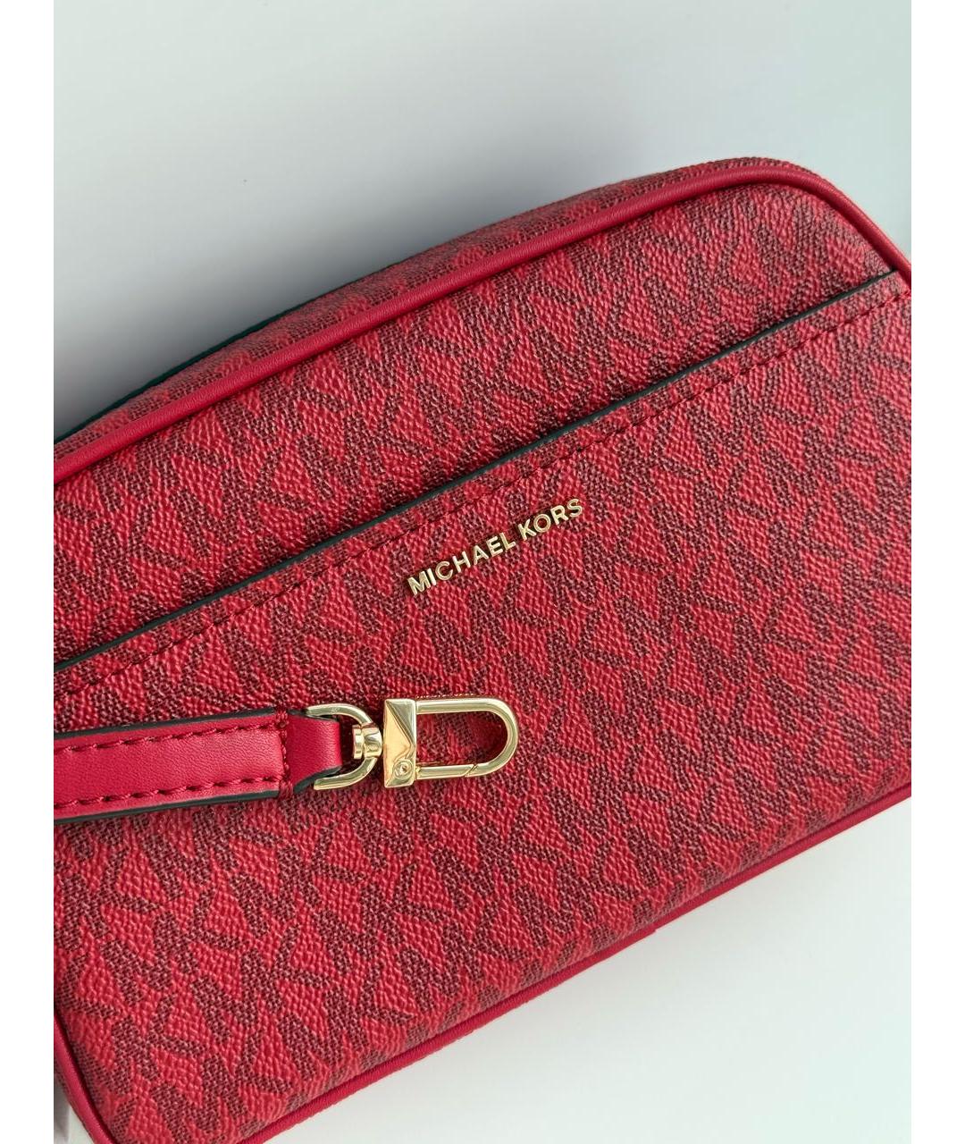 MICHAEL KORS Красная сумка через плечо из канвы, фото 6