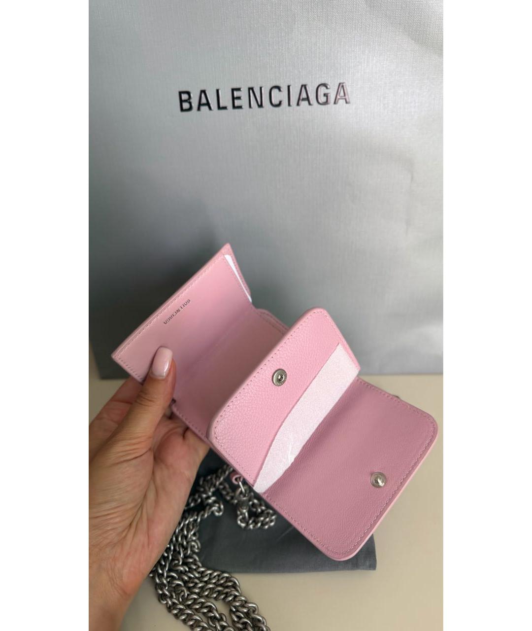 BALENCIAGA Розовая кожаная сумка через плечо, фото 4