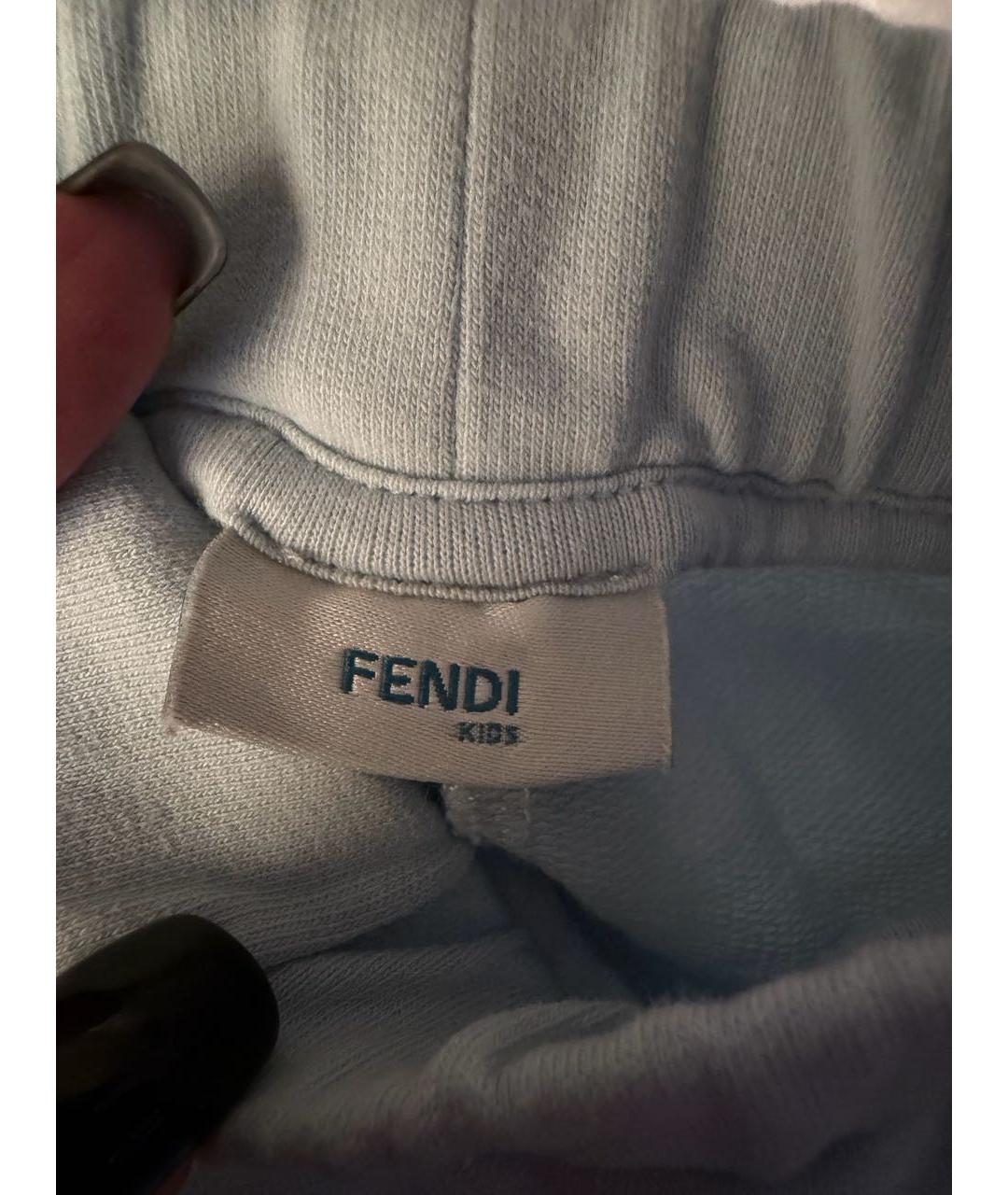 FENDI Голубые хлопковые брюки и шорты, фото 5