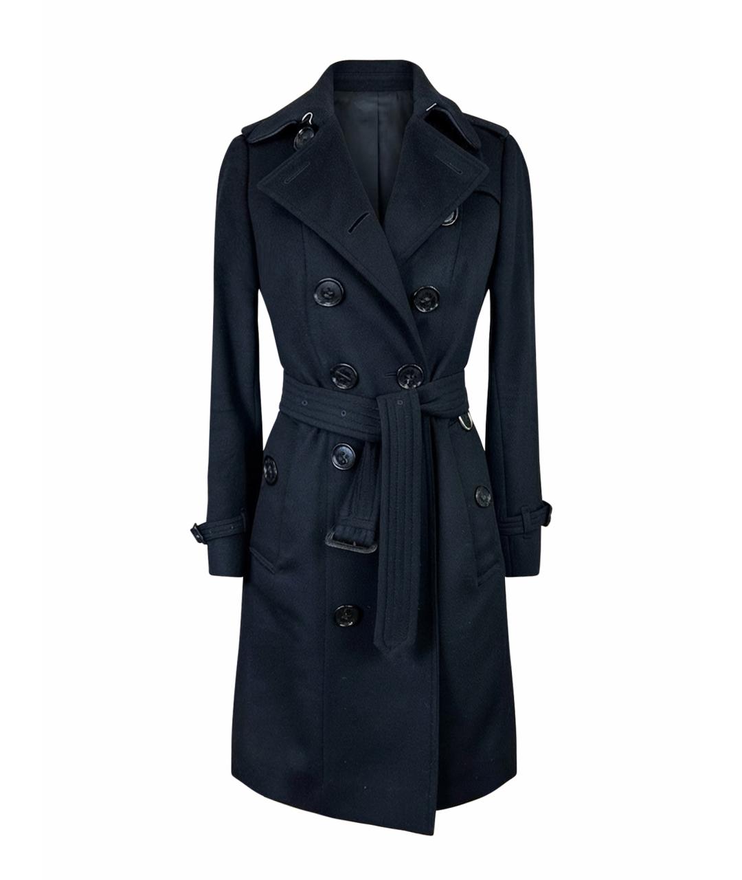 BURBERRY Черное шерстяное пальто, фото 1
