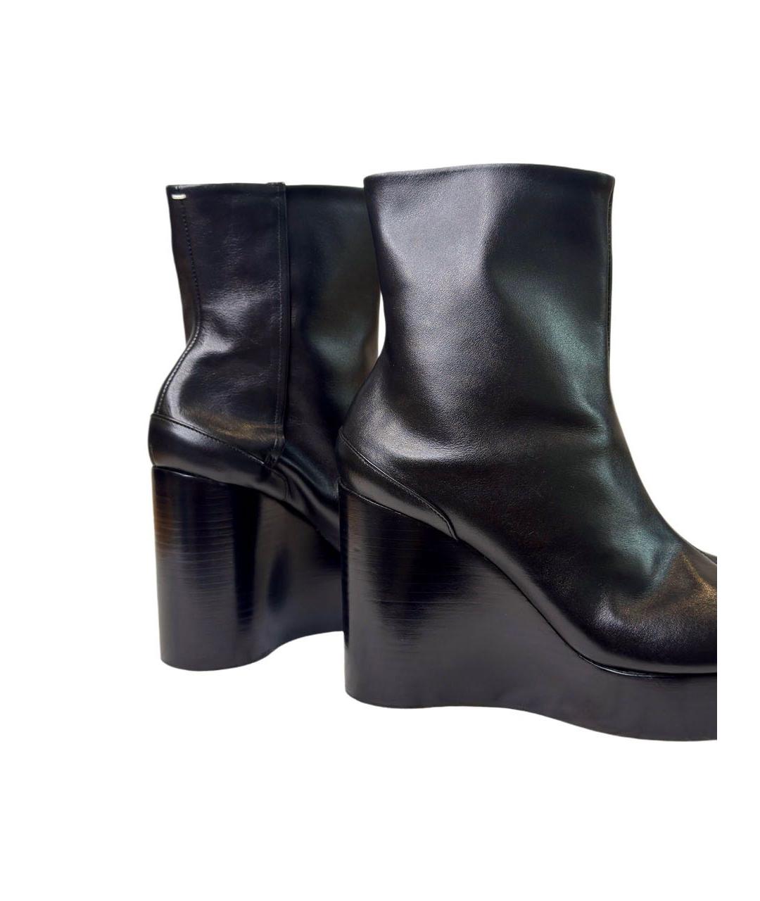 MAISON MARGIELA Черные кожаные ботильоны, фото 4
