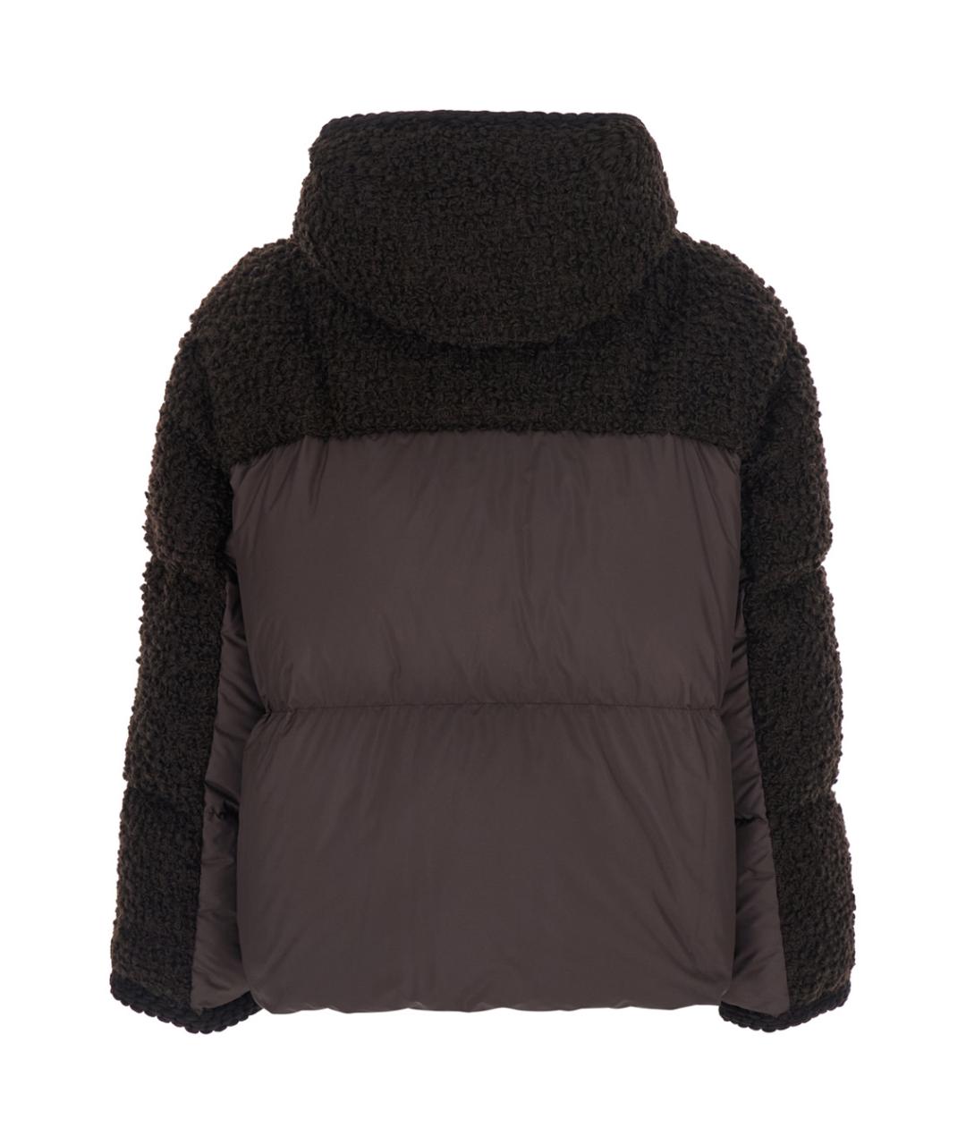 MONCLER Коричневый шерстяной пуховик, фото 2