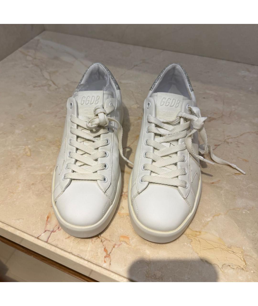 GOLDEN GOOSE Белые кожаные кеды, фото 2